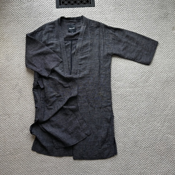 MADEWELL GRID PATTERN ROBE JACKET MEDIUM OVERCOAT COVERUP - Picture 4 of 6